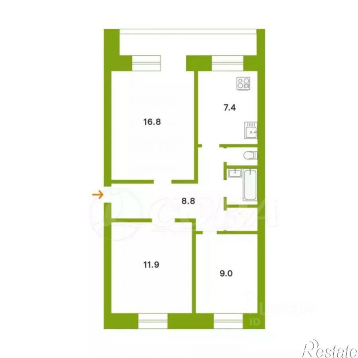 3-комн квартира ул Достоевского, 70а,  д. 70а