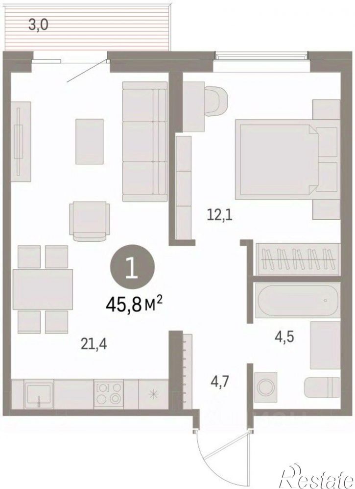 2-комн квартира в новом доме ул Пролетарская, 40а,  д. 40а