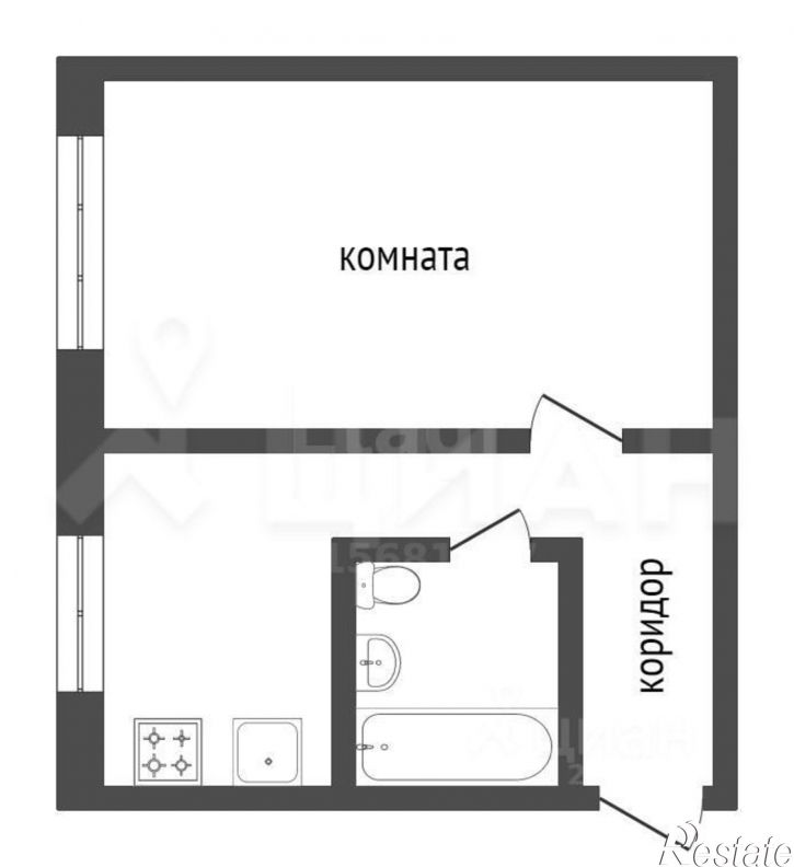 1-комн квартира ул Бурова-Петрова, 1,  д. 1