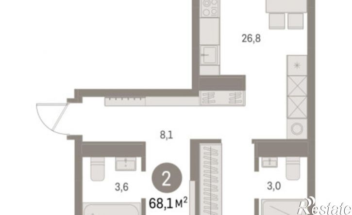 2-комн квартира в новом доме ул Пролетарская, 40,  д. 40