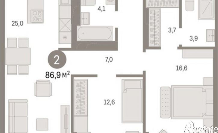 2-комн квартира в новом доме ул Пролетарская, 40,  д. 40