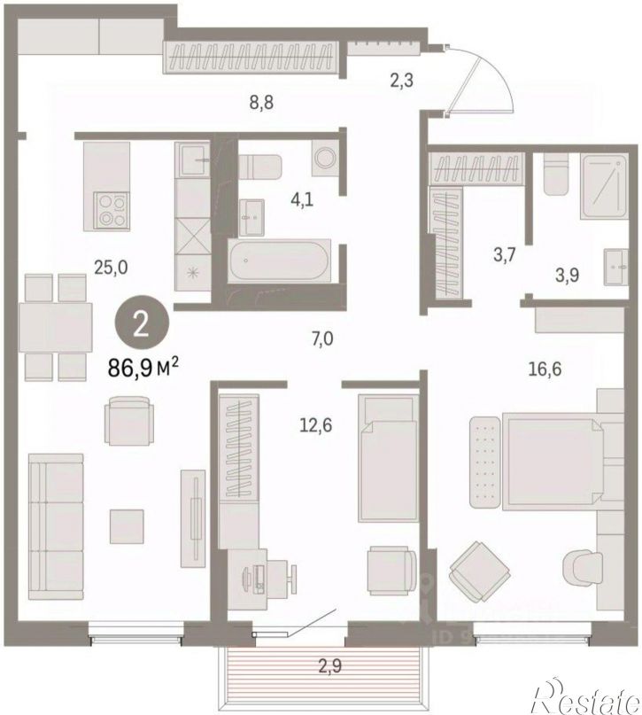 3-комн квартира в новом доме ул Пролетарская, 40а,  д. 40а