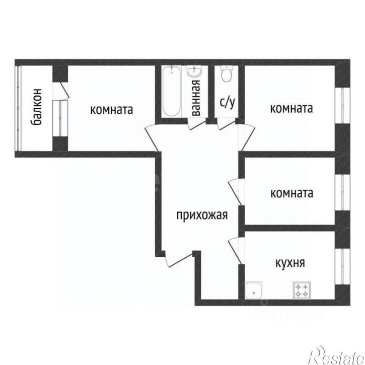 3-комн квартира городской округ Курган