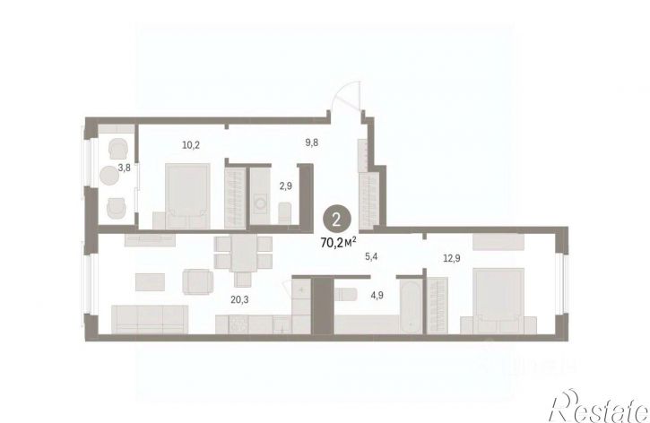 3-комн квартира в новом доме ул Пролетарская, 40а,  д. 40а