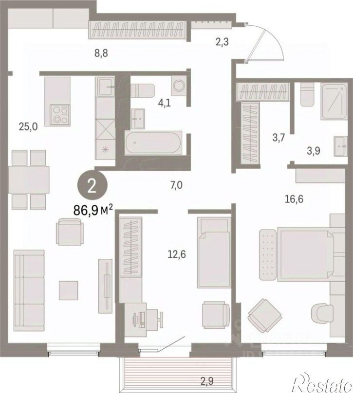 2-комн квартира в новом доме ул Пролетарская, 40а,  д. 40а