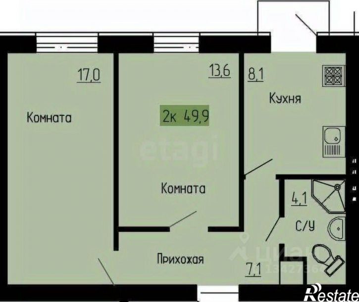 2-комн квартира улица Броневик, 2А,  д. 2А