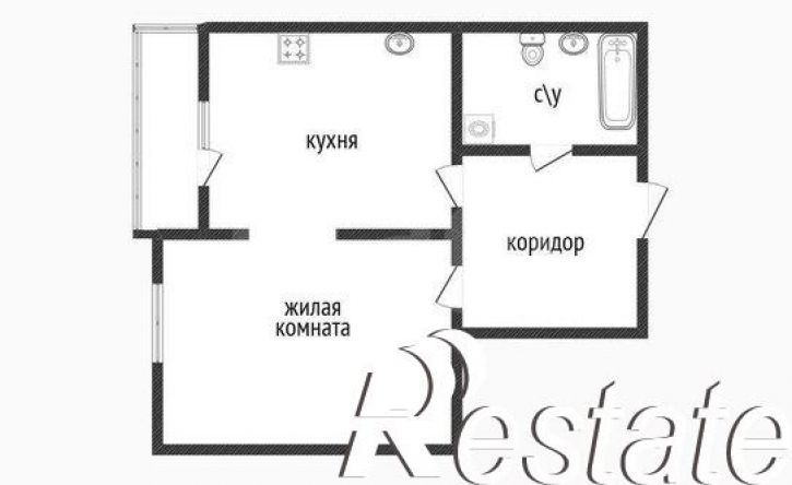 1-комн квартира жилой район Заозёрный, 1-й микрорайон, 12