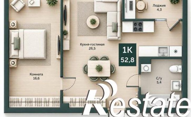 1-комн квартира улица Витебского, 5Б,  д. 5Б