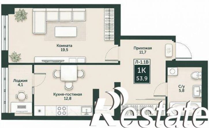 1-комн квартира улица Витебского, 5,  д. 5