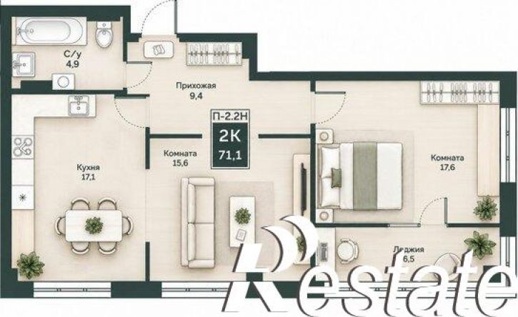 2-комн квартира улица Витебского, 5,  д. 5