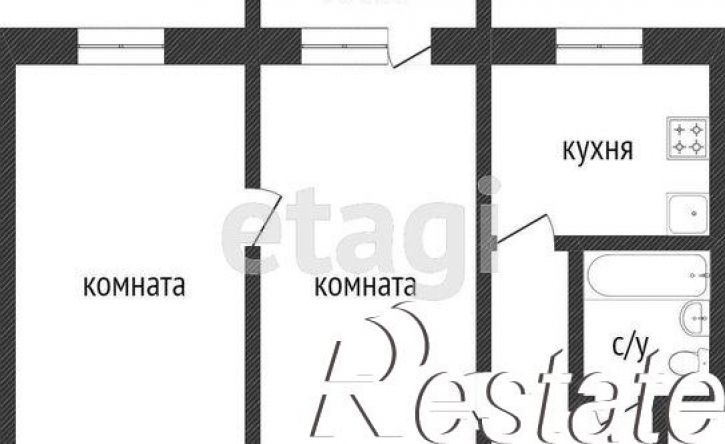2-комн квартира улица Красина, 40,  д. 40