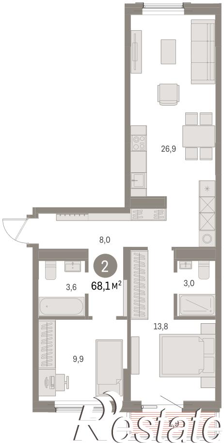Купить квартиру за 11 310 000 рублей на Пролетарская, 38
