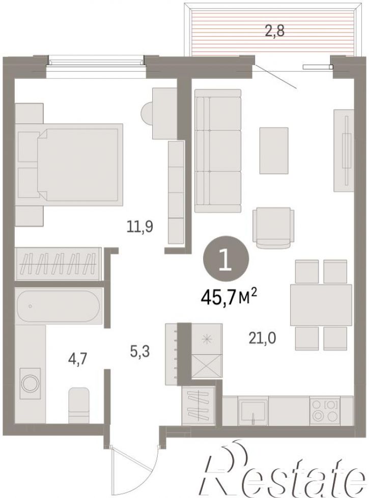 2-комн квартира в новом доме Пролетарская, 38