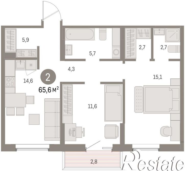 3-комн квартира в новом доме Пролетарская, 38