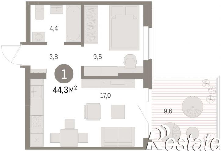 2-комн квартира в новом доме Пролетарская, 38