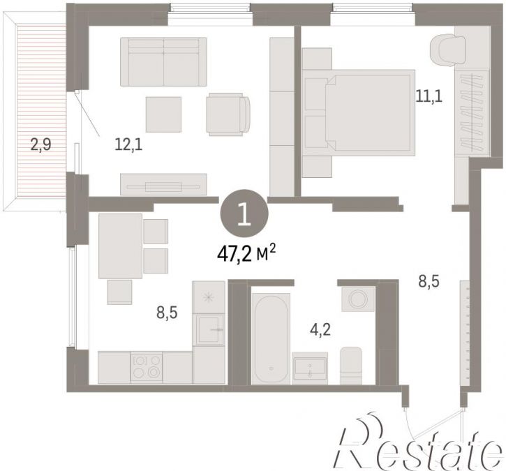 3-комн квартира в новом доме Пролетарская, 38