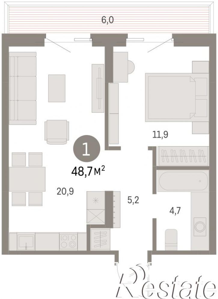 2-комн квартира в новом доме Пролетарская, 38