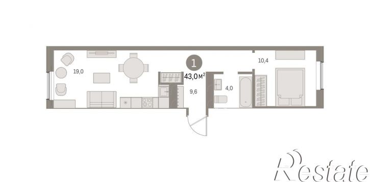 2-комн квартира в новом доме Пролетарская, 38