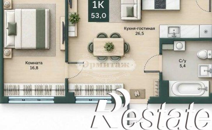 2-комн квартира улица Витебского, 5,  д. 5