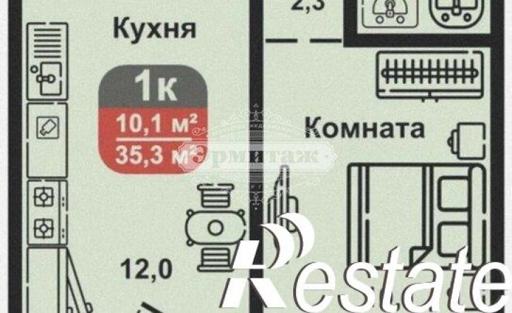 1-комн квартира улица Дзержинского, 20,  д. 20