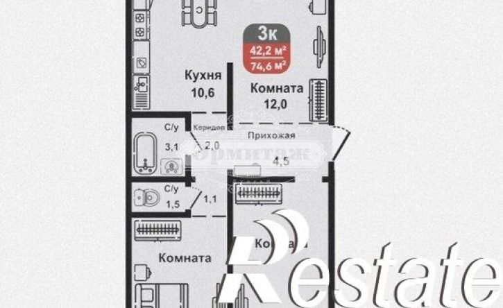 3-комн квартира улица Дзержинского, 15,  д. 15