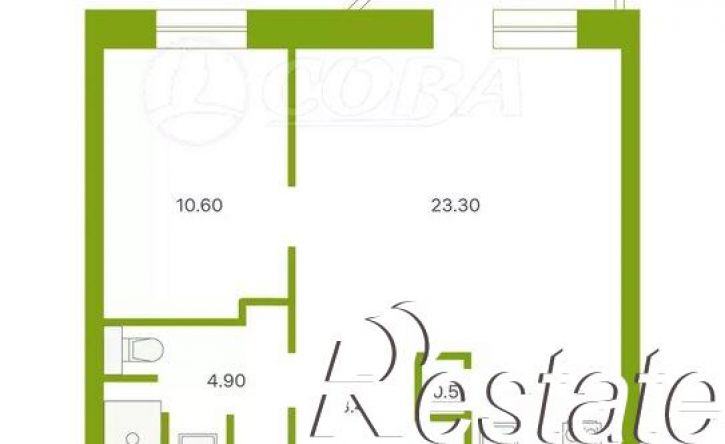 1-комн квартира жилой район Заозёрный, микрорайон 6А, 4